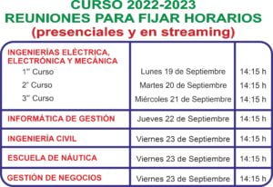 EUNIONES PARA FIJAR HORARIOS